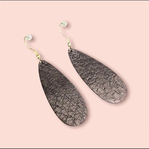 Water Drop Faux Leather Earrings